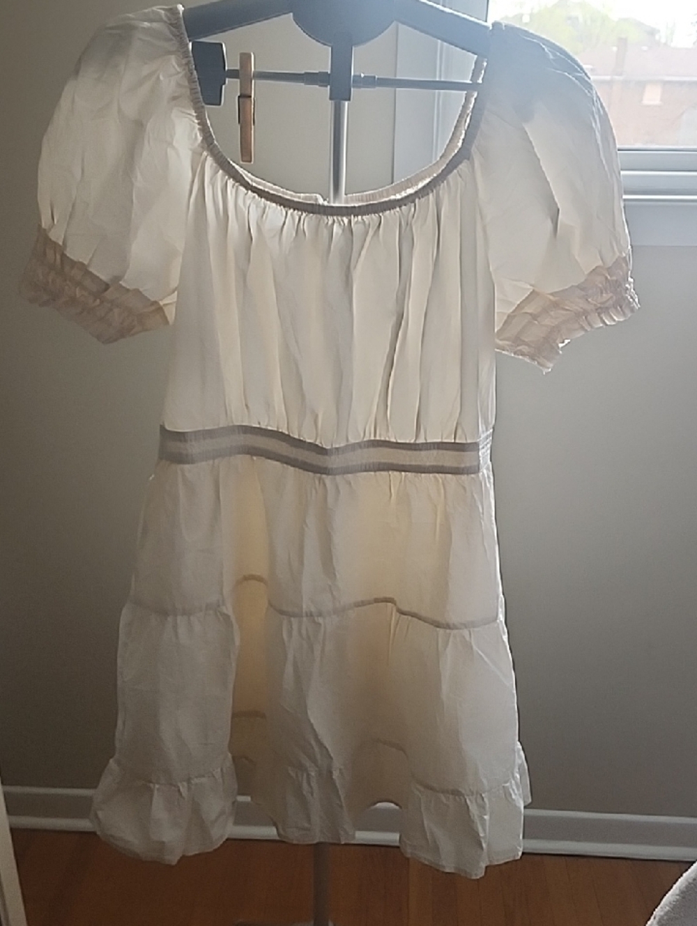 SOOOOO CUTE Skies Are Blue Cream Women's COTTON DRESS self lined
